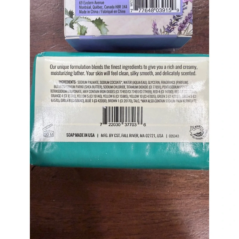 Jardin De Fleurs French Lavender & Rosemary Mint Shea Butter Bar Soap Set 14oz